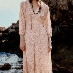 Zara floral print midi dress S
